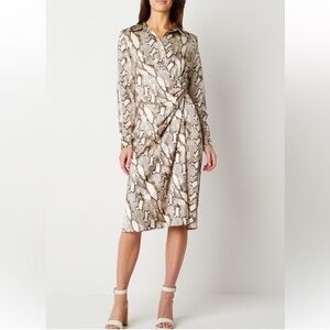 Worthington Maxi Dress Women's Sz S Faux Wrap  Leona Animal Print NWT